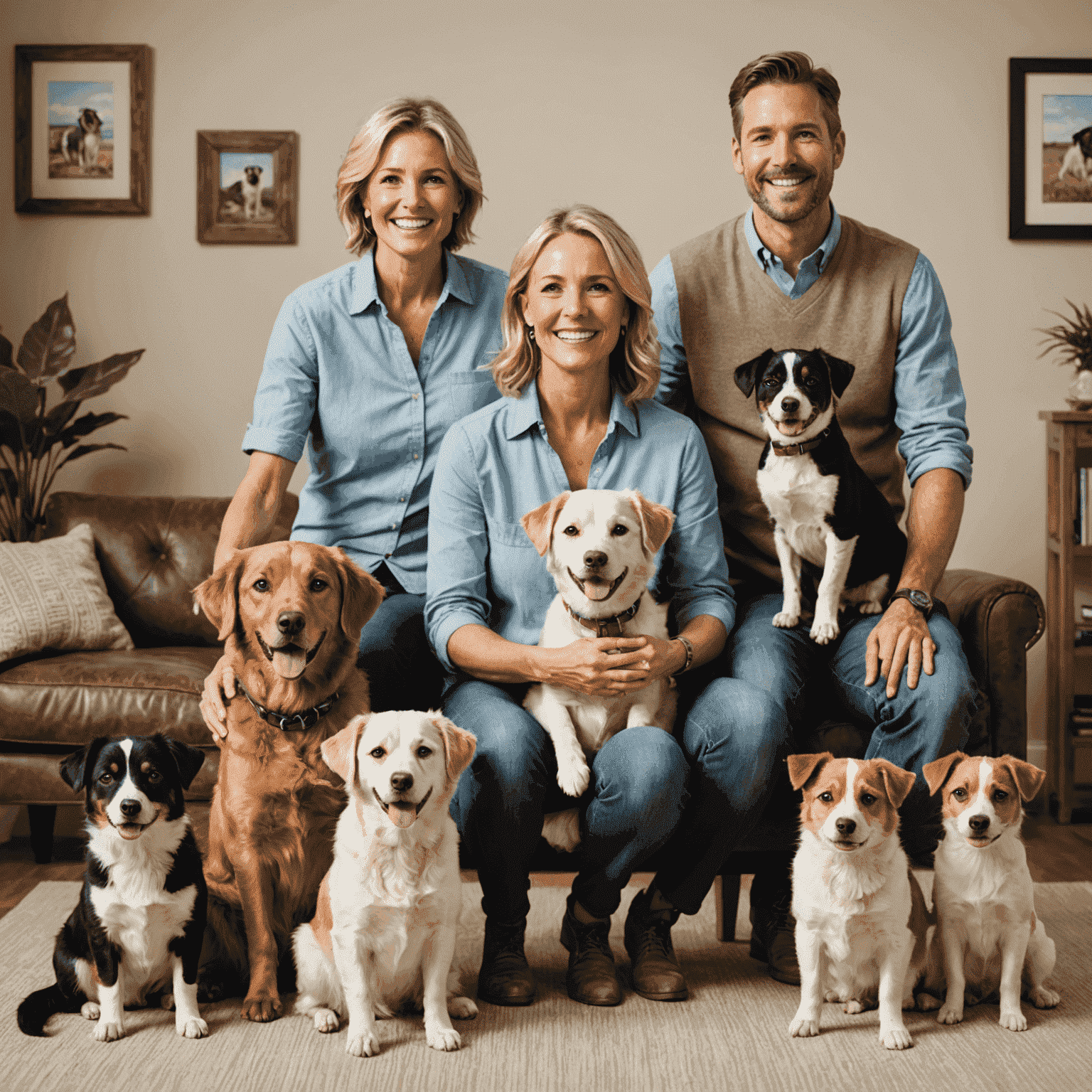 Various happy pets with their new owners, showcasing successful adoptions from local shelters